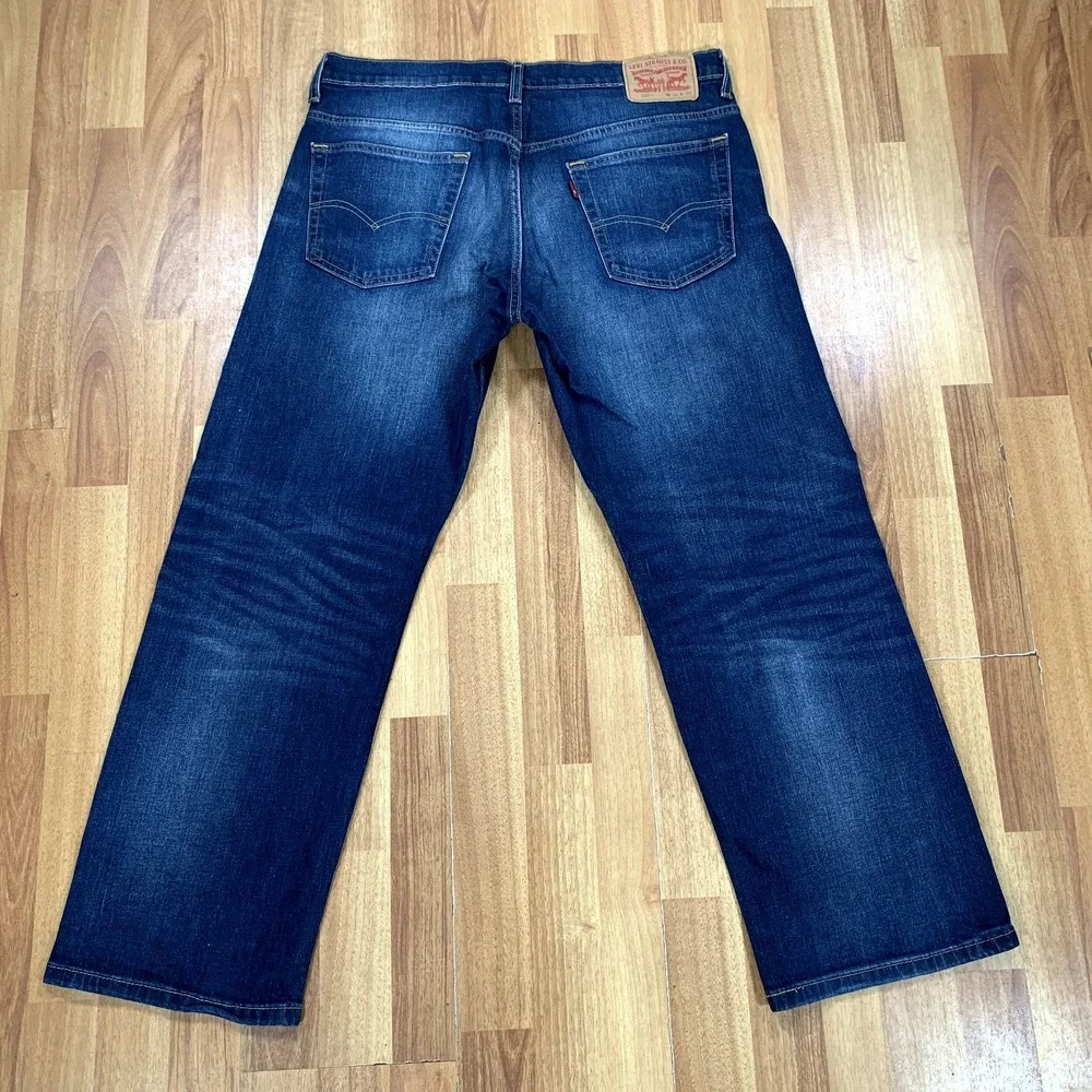 Levi's Jeans Mens 34x28.5 Blue 569 Regular Straight American Dark Wash Denim